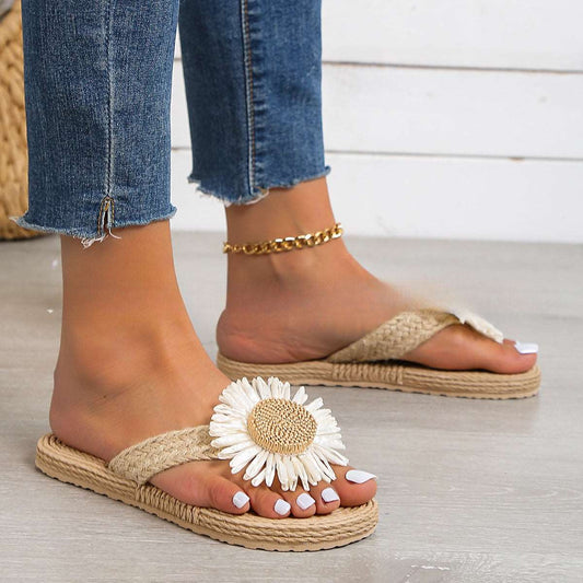 JO | Women's flat casual bohemian sandals with flower