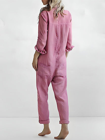 JO | Long-sleeved jumpsuit with button placket