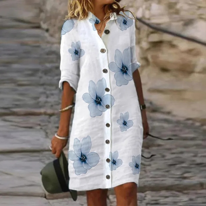 JO | Fashionable, straight-cut trapeze shirt with butterfly print, casual outfit