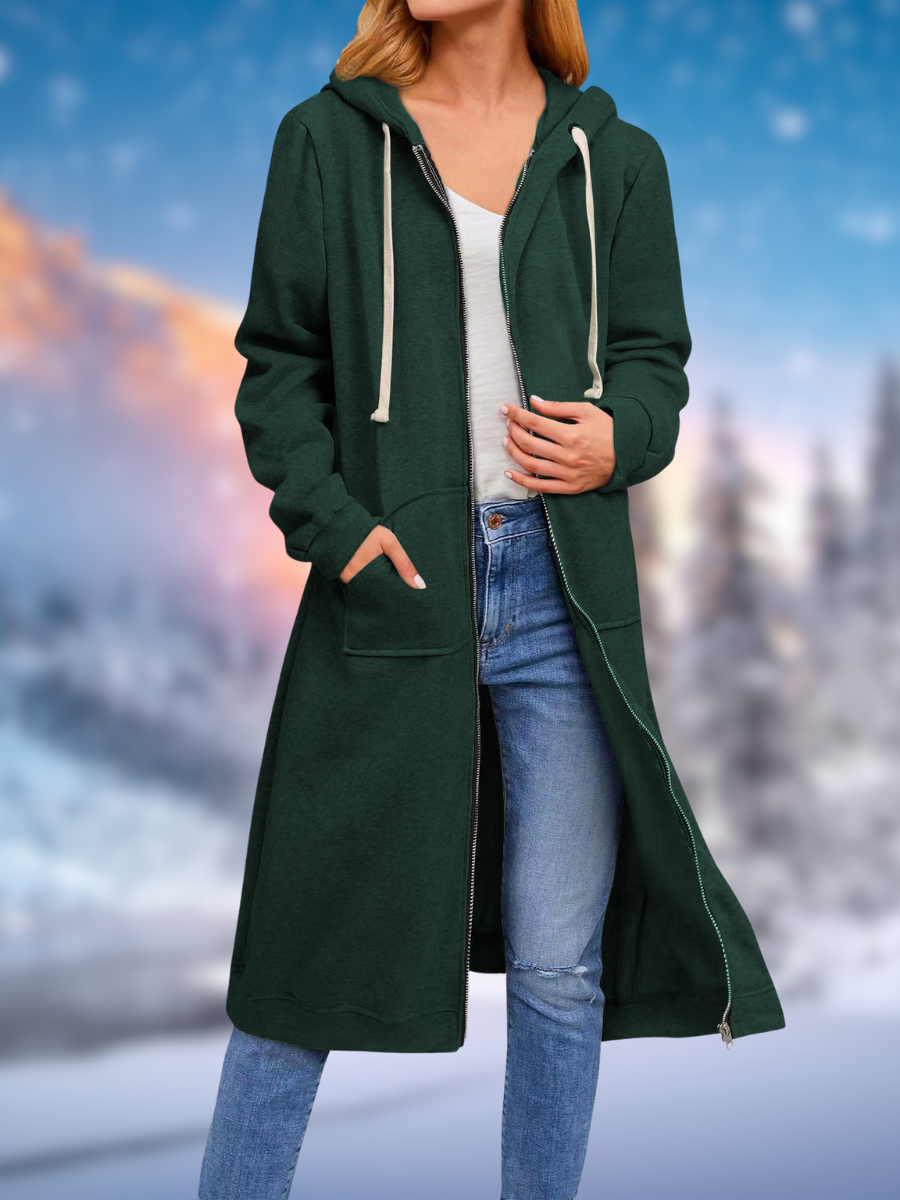 JO | Fashionable long coat with drawstring