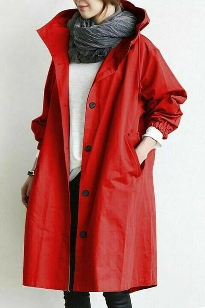 JO | Stylish, plain-colored, loose trench coat