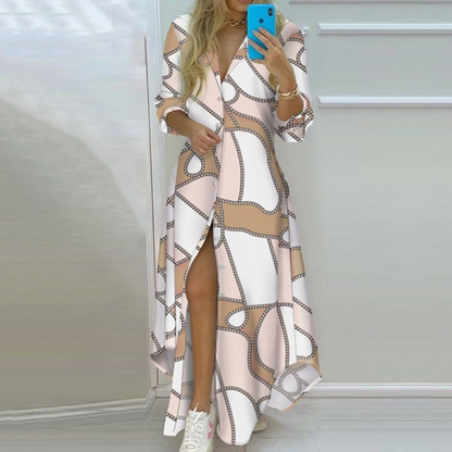 JO | elegant long-sleeved maxi dress for casual and formal occasions