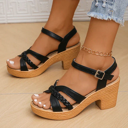 JO | | Elegant sandals with high heel and adjustable ankle strap