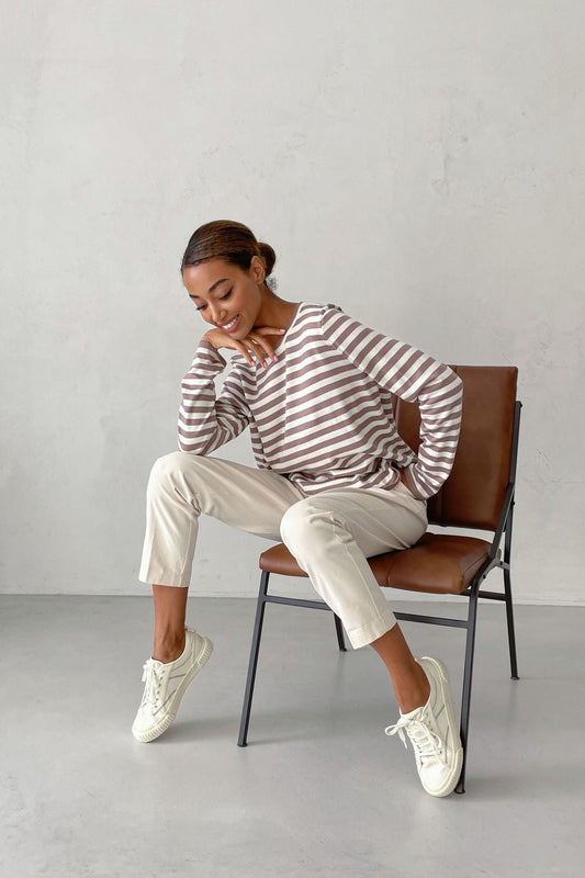 JO | Classic striped long-sleeved shirt