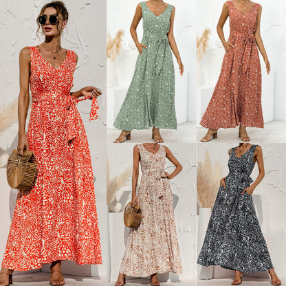 JO | Spring-summer dress with V-neck and leopard print lace