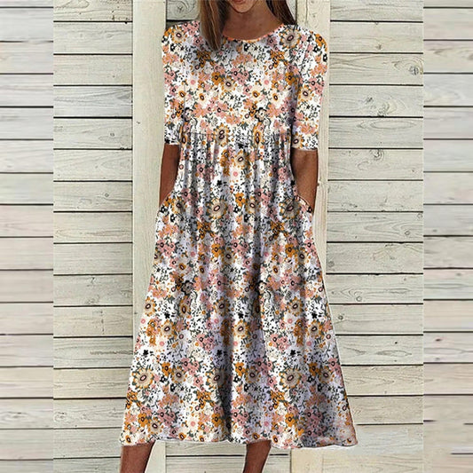 JO | Summer Printed Woman Loose Bags Long Dresses