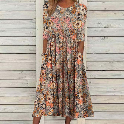 JO | Summer Printed Woman Loose Bags Long Dresses