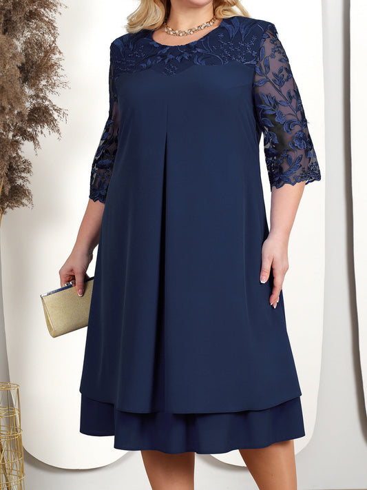 JO | Lace-shoulder cotton midi dress