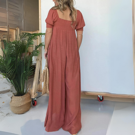 JO | Jumpsuit with square neckline and buttons