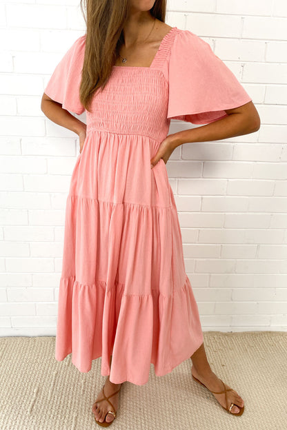 JO | Feminine off-shoulder midi dress
