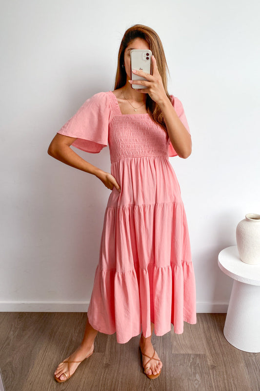 JO | Feminine off-shoulder midi dress