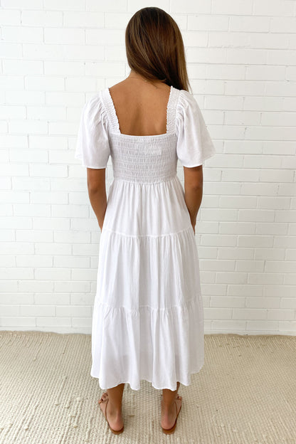 JO | Feminine off-shoulder midi dress