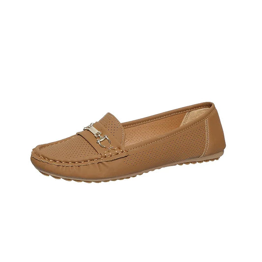 Women's Sneakers 2025 Spring Autumn Casual Metal Decoration Round Toe Slip on Soft Bottom Flats Shoes Loafers Zapatos De Mujer