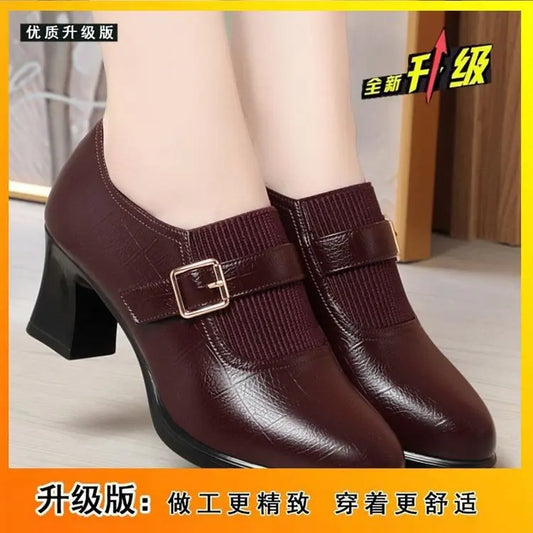 Women's British-Style Summer Loafers Breathable Mesh Leather Flats Soft Sole Perforated Design Comfortable Slip-On Shoes