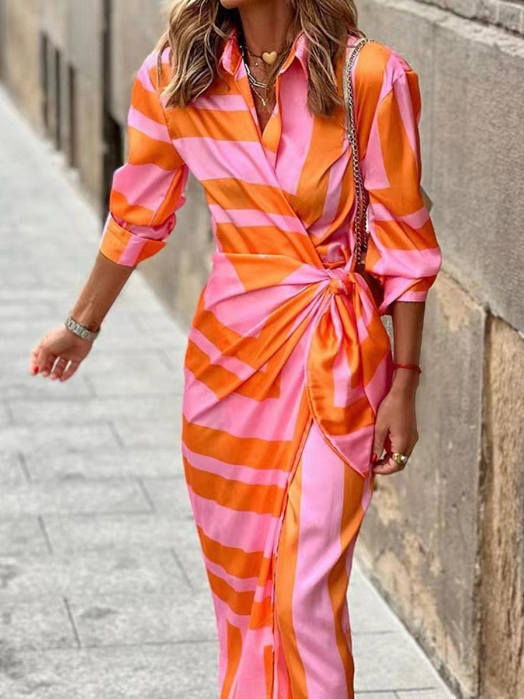 JO | Summer wrap dress with collar in lightweight fabric