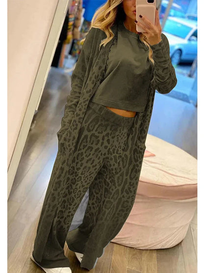 JO | Cardigan with leopard print and trousers