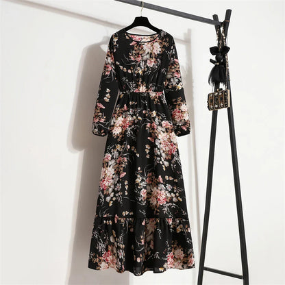 JO | spring summer bohemian maxi dress with floral print