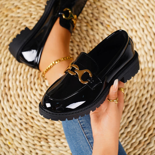 Fashion Round Toe Summer New 2025 Women's Casual Wedge Lolita Shoes Luxury Brand Loafers Trendy Wedding Bridesmaids High Heels