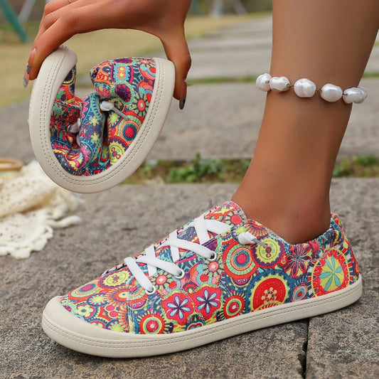 Women's casual sneakers, fashion espadrilles, soft soles, slip-on design, prints, women's shoes, spring, summer, autumn, indoor