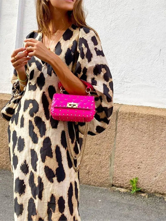 JO | Luxe midi dress with leopard print