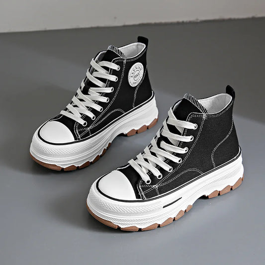 Canvas Shoes Women Fashion Trainers Women High Top Sneaker Lady Female Footwear Breathable Sneakers Platform Shoes Drop Ship