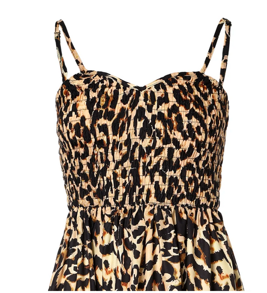 JO | Maxi dress with leopard print and spaghetti straps