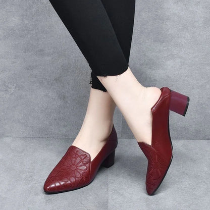 Cresfimix female fashion sweet high quality pointed toe black slip on stiletto heel shoes lady casual green comfort heels ba80