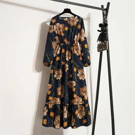 JO | spring summer bohemian maxi dress with floral print