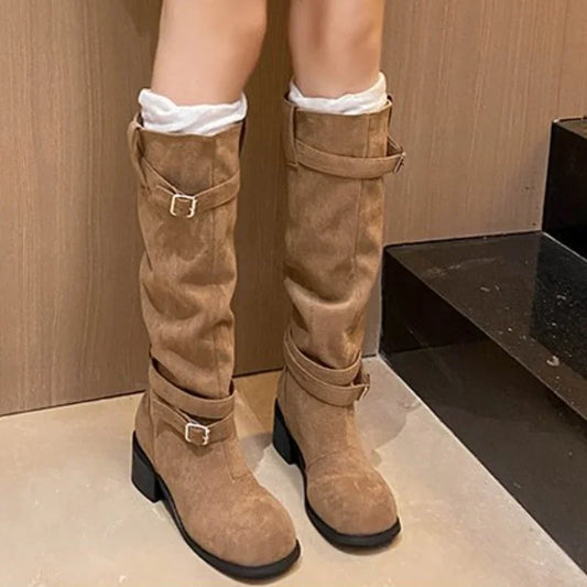 2024 New Year Women High Quality Wasteland Y2k Style Vintage Detachable Boot Barrel Western Boots for Women Boot Shoes 35-42