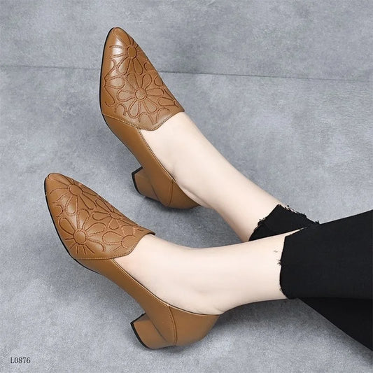 Cresfimix female fashion sweet high quality pointed toe black slip on stiletto heel shoes lady casual green comfort heels ba80