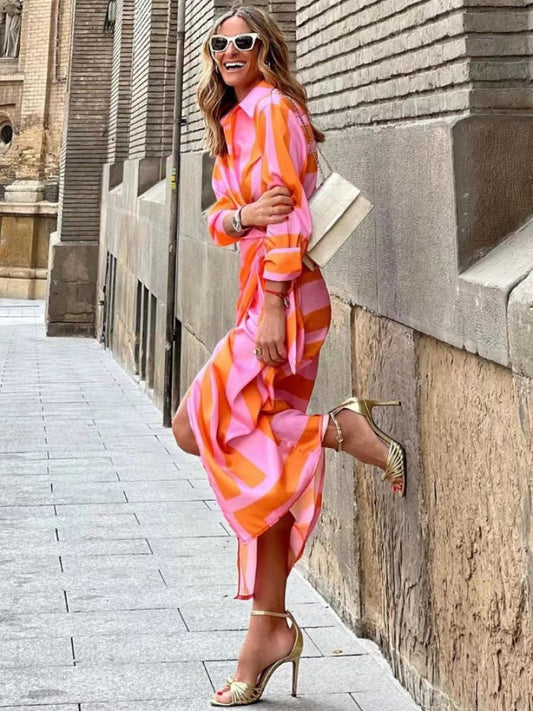 JO | Summer wrap dress with collar in lightweight fabric