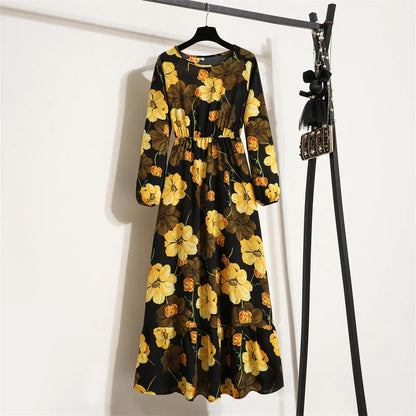 JO | spring summer bohemian maxi dress with floral print