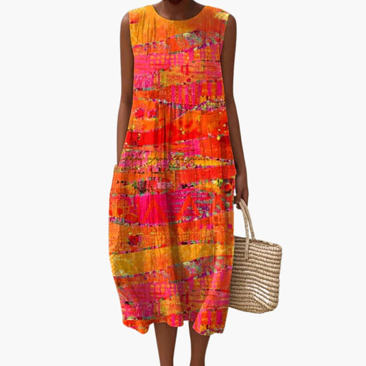 JO | Women's sleeveless midi dress with pockets for summer