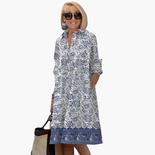 JO | Women's boho midi dress with long sleeves and pockets
