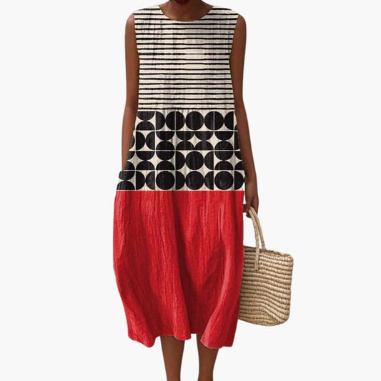 JO | Women's sleeveless midi dress with pockets for summer