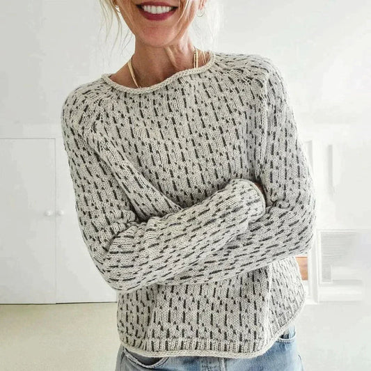 JO | Elegant gray sweater with round neckline