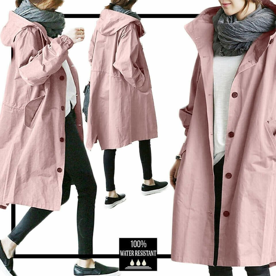 JO | Stylish, plain-colored, loose trench coat