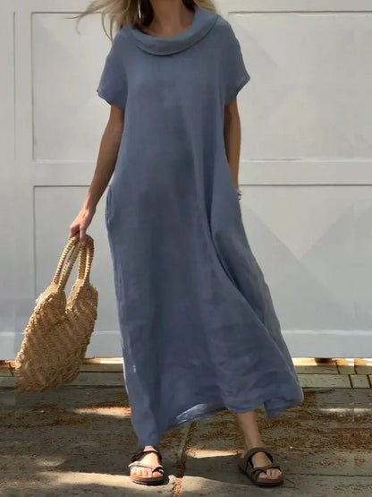 JO | Linen dress with pockets on the collar