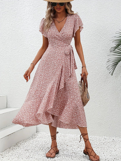 JO | airy maxi dress with ruffled sleeves and waistband