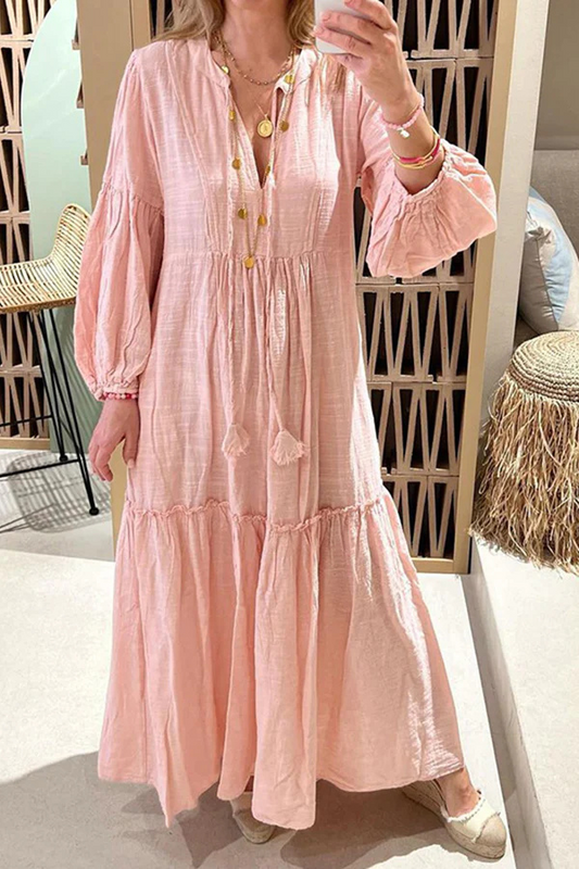 JO | Take Me To Cabo Ethnic Unique Print Button Loose Shirt Midi Dress
