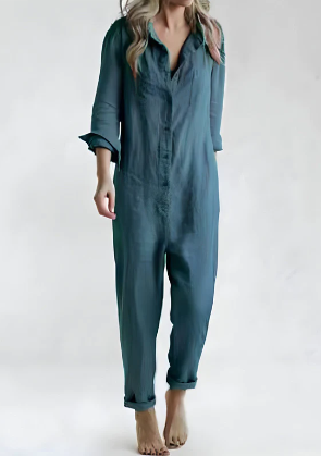 JO | Long-sleeved jumpsuit with button placket