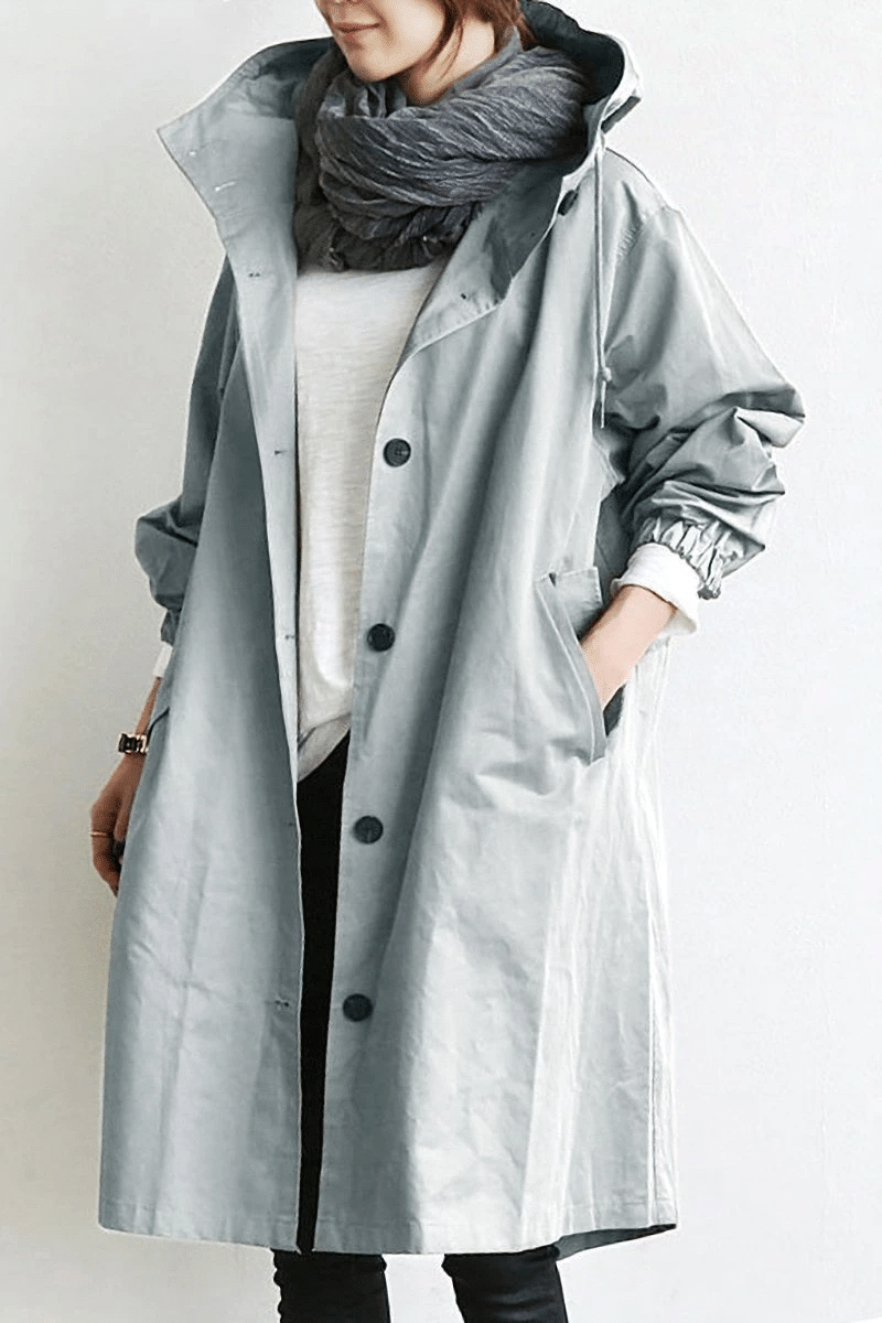 JO | Stylish, plain-colored, loose trench coat