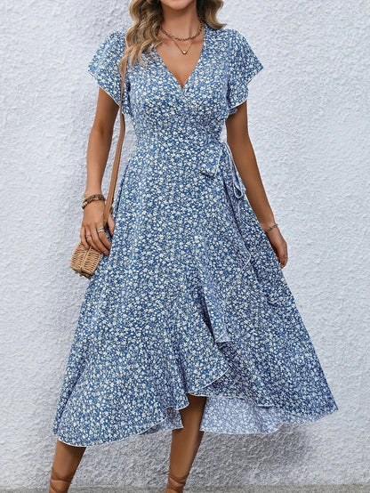 JO | airy maxi dress with ruffled sleeves and waistband