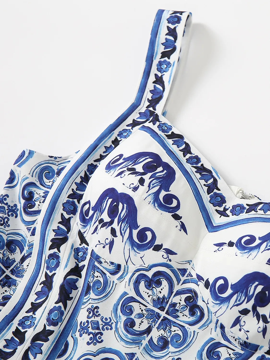 JO | Smocked printed dress with wide straps