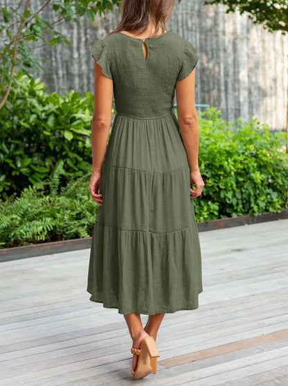 JO | Flowing tiered midi dress