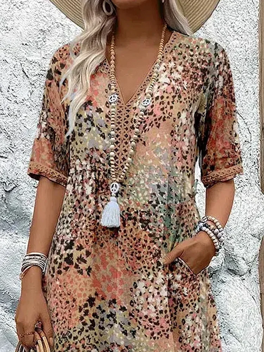 JO | Vibrant midi dress with pockets for women