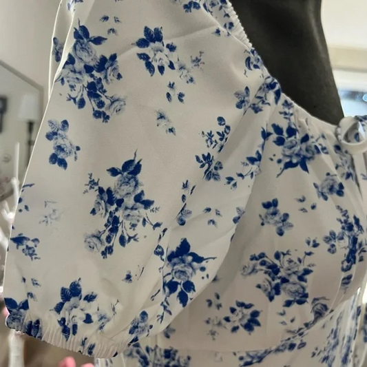 JO | Midi dress with square neckline and floral print