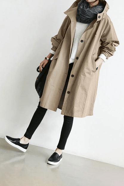 JO | Stylish, plain-colored, loose trench coat