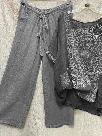 JO | Two-piece set with loose bohemian print