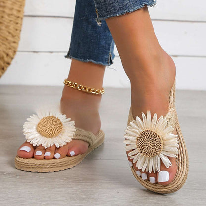JO | Women's flat casual bohemian sandals with flower